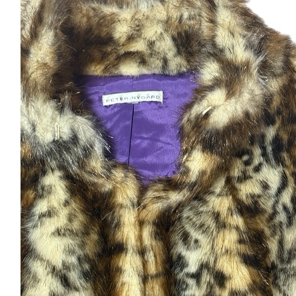 Peter Nygard Multi Brown Faux Fur Leopard Print Vest Size Large - Picture 8 of 9
